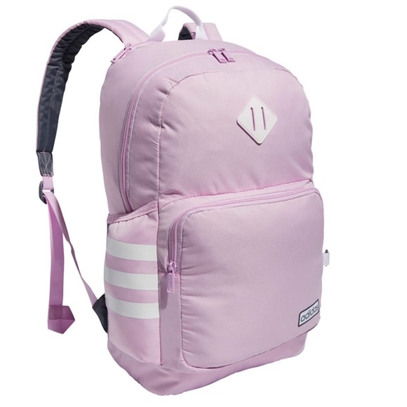 Adidas 3 stripes pink backpack